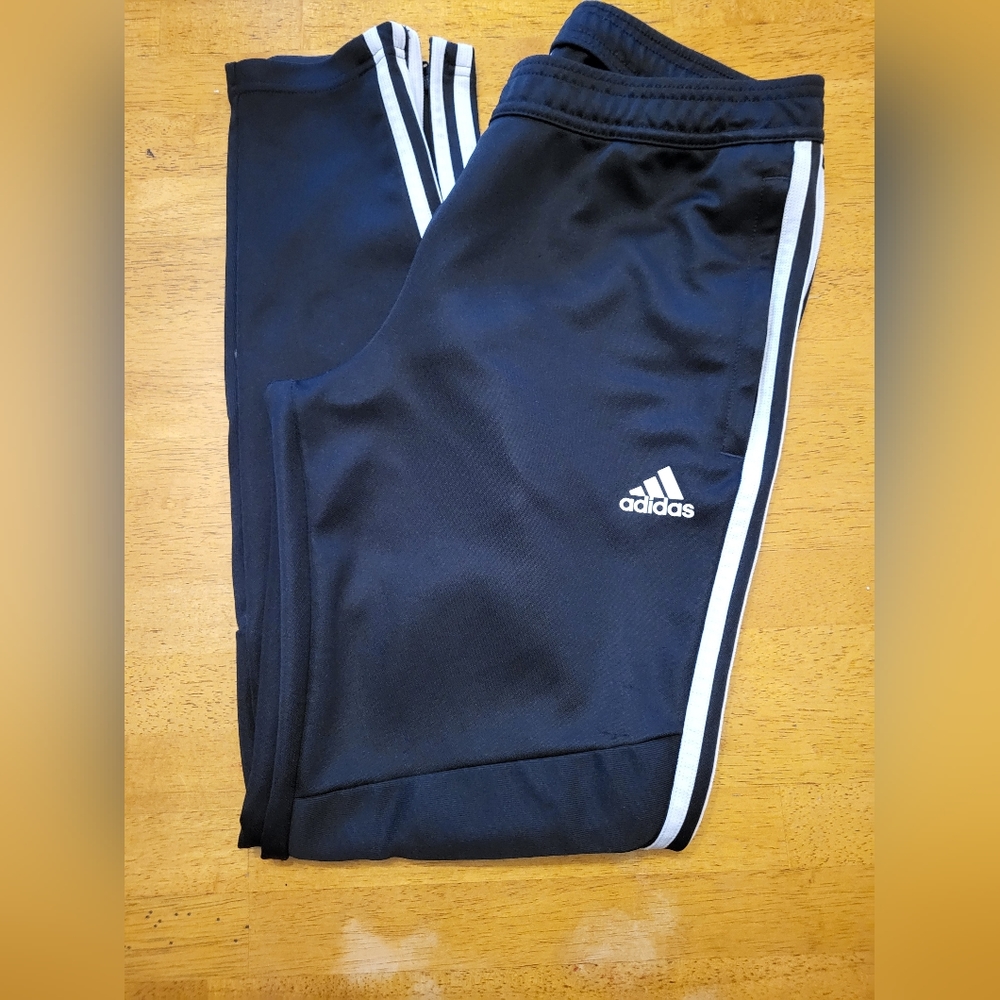 ADIDAS ATHLETIC SPORTSWEAR JOGGER POCKETS DRAWSTRING ZIPPERED AT ANKLES SZ 12-14